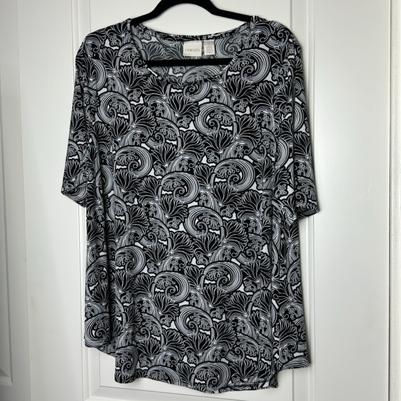 Chico's Tops - Chico’s Black White Stretchy Tee